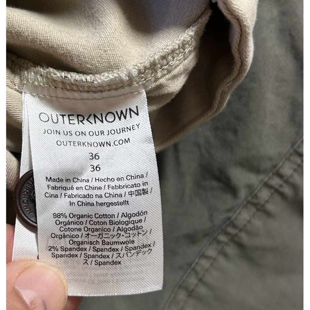 Outerknown Sea Legs Mens Organic Cotton Chino Stright Stretch Pants Beige Sz 36 - Picture 4 of 10